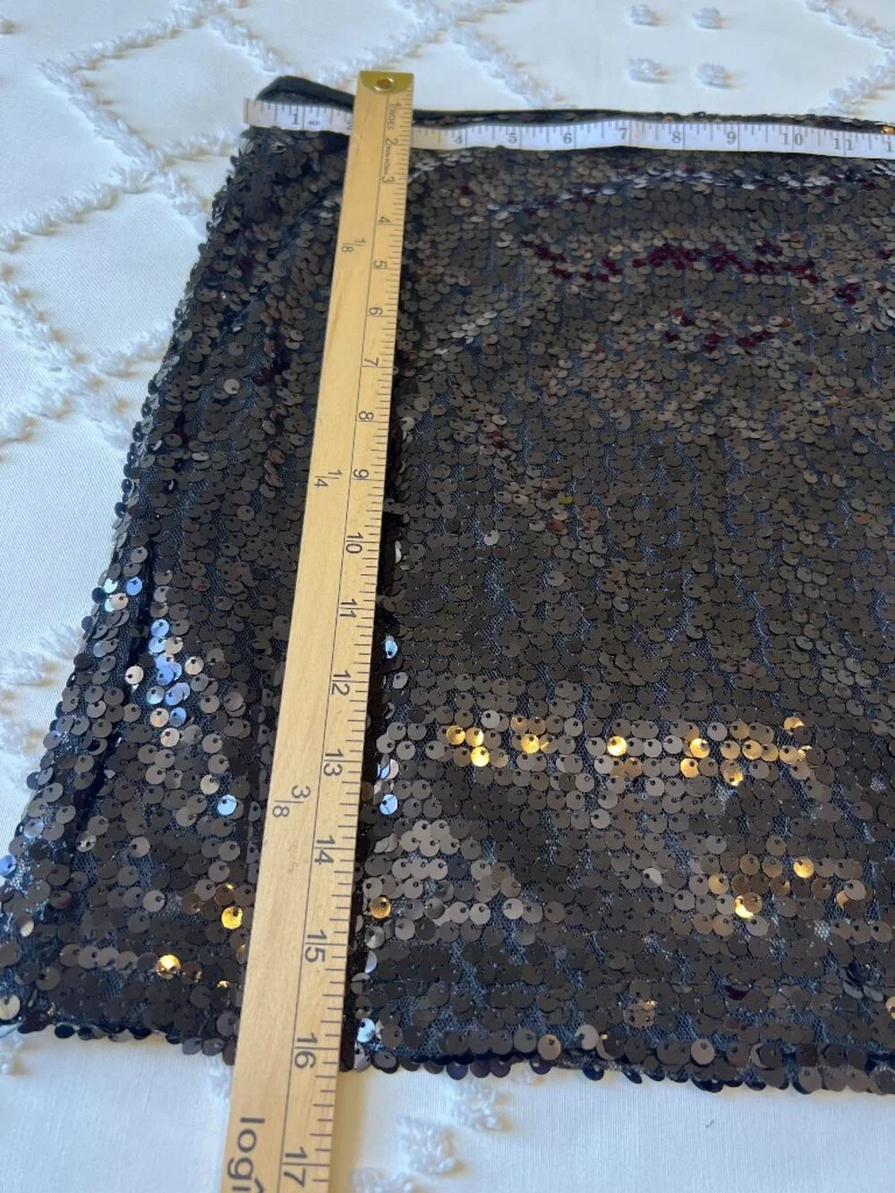 Poof Couture Black Sequin Mini Skirt - Stretch Sparkle NWOT SIZE LARGE